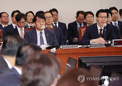 답변하는 방문규 산업통상자원부 장관(서울=연합뉴스) 신준희 기자 = 10일 국회에서 열린 산업통상자원중소벤처기업위원회 국정감사에서 방문규 산업통상자원부 장관이 답변을 하고 있다. 2023.10.10 hama@yna.co.kr