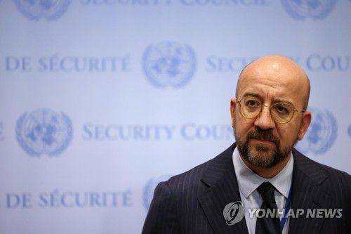 샤를 미셸 유럽연합(EU) 정상회의 상임의장(뉴욕=연합뉴스) 미 뉴욕 유엔총회에 참석 중인 샤를 미셸 유럽연합(EU) 정상회의 상임의장. 2023.9.21 photo@yna.co.kr [EU 제공. 재판매 및 DB 금지]