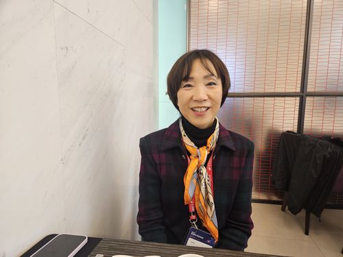 임정숙 월드옥타 통상 담당 부회장(수원=연합뉴스) 성도현 기자 = 임정숙 세계한인무역협회(월드옥타) 통상 담당 부회장이 26일 경기 수원컨벤션센터에서 연합뉴스와 인터뷰를 하고 있다. 그는 '제27차 세계한인경제인대회'에서 '트레이드 쇼'를 성공적으로 기획한 공로를 인정받아 국회의장 공로장을 받았다. 2023.10.26 raphael@yna.co.kr