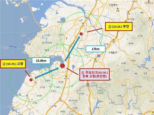전북지역 럼피스킨병 발생 현황[전북도 제공]