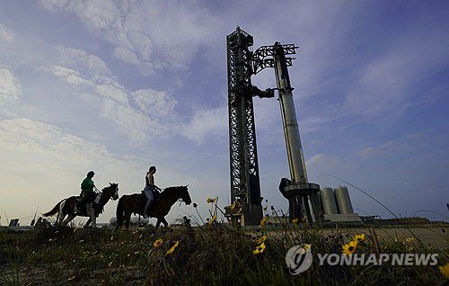 스페이스X, 스타십 시험비행 발사 준비[AP 연합뉴스 자료사진. 재판매 및 DB 금지]