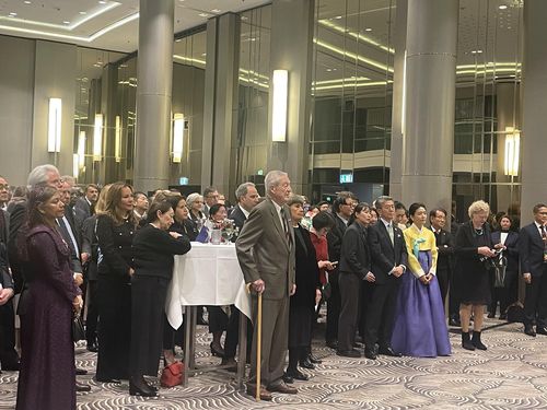 주독한국대사관 주최 한독수교 140주년 기념 국경일 행사[촬영 이율 특파원]