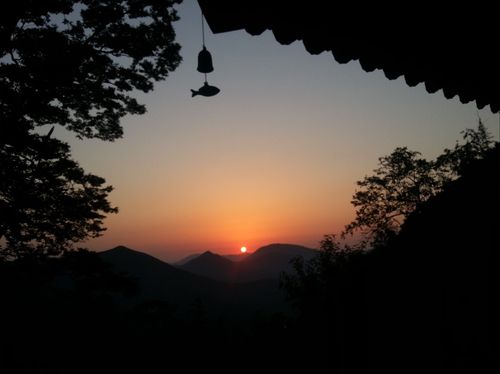 전일암에서 조망하는 서해 낙조[문화재청 제공. 재판매 및 DB 금지]