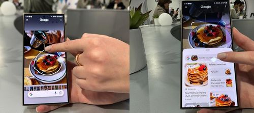 갤럭시 S24 검색 기능 '서클 투 서치'[김태종 특파원 촬영]