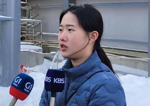 경기 마치고 취재진과 인터뷰하는 최시연[촬영 최송아]