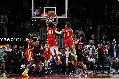 애틀랜타 사디크 베이의 마지막 득점 장면[Dale Zanine-USA TODAY Sports/로이터=연합뉴스]