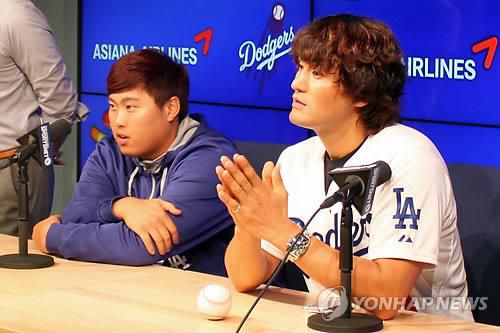 2014년 류현진 등판일에 초청받은 박찬호[연합뉴스 자료사진]