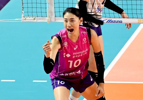 김연경의 하트 세리머니[한국배구연맹 제공. 재판매 및 DB금지]