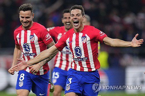 기뻐하는 아틀레티코 마드리드 선수들[AP=연합뉴스]