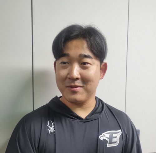 한화 주현상(대전=연합뉴스) 김경윤 기자 = 한화 이글스 주현상이 30일 대전한화생명이글스파크에서 열린 2024 프로야구 kt wiz전을 마친 뒤 인터뷰하고 있다. 2024.3.30. cycle@yna.co.kr