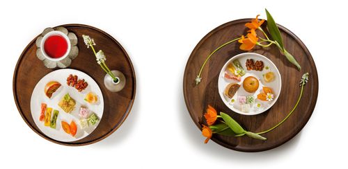 경복궁 생과방 메뉴 왼쪽부터 대추인절미병 세트와 주악 세트 [문화재청 제공. 재판매 및 DB 금지]