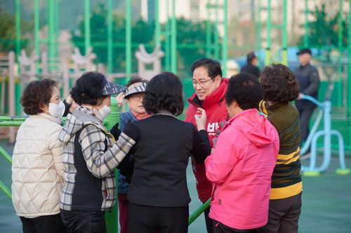 지지 호소하는 박수영 후보[박수영 후보 제공]