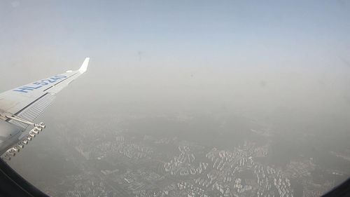 16일 기상청 기상항공기가 국내 상공에서 촬영한 황사. [기상청 제공. 재판매 및 DB 금지]