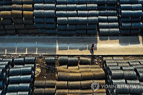 중국 철강 시장[AFP 연합뉴스 자료사진 재판매 및 DB 금지]