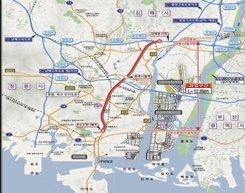 부산신항∼김해 고속도로 노선도[경남도 제공. 재판매 및 DB 금지]