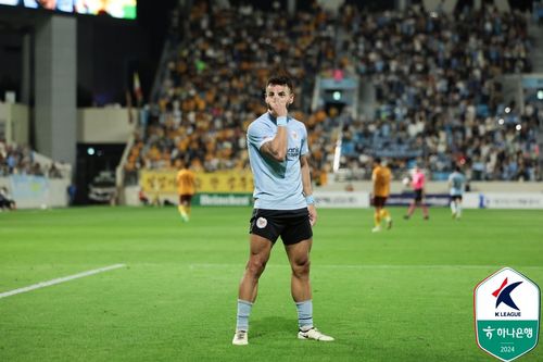 대구 세징야의 골 세리머니[한국프로축구연맹 제공. 재판매 및 DB 금지]