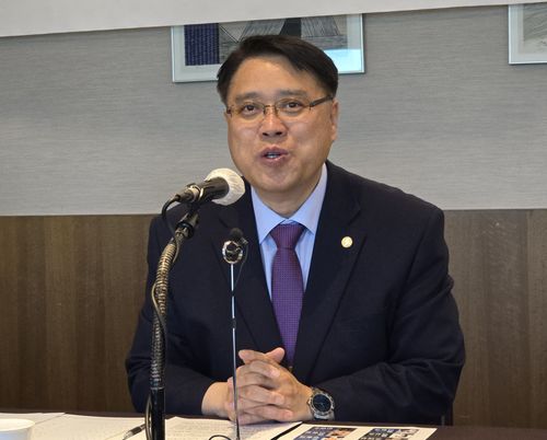 발언하는 송광석 세계평화통일가정연합 한국협회장[촬영 이세원]