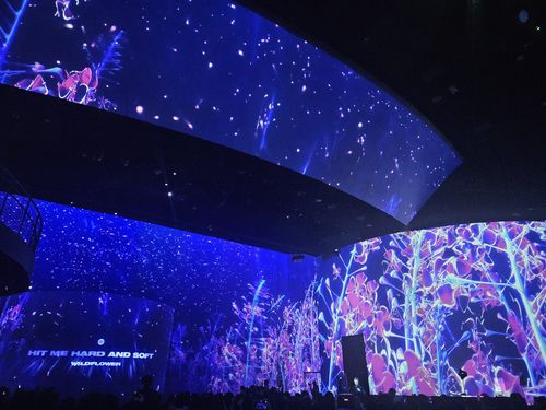 빌리 아일리시 앨범 발매 기념 청음회(서울=연합뉴스) 18일 오후 서울 광진구 빛의 시어터에서 빌리 아일리시의 정규 3집 '히트 미 하드 앤 소프트'(HIT ME HARD AND SOFT) 발매 기념 청음회가 열리고 있다. 2024.06.19 cjs@yna.co.kr