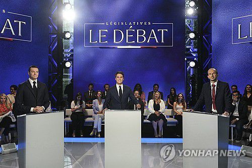 TV 토론 나선 바르델라, 아탈, 봉파르 [AP 연합뉴스]