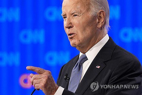 TV 토론 나선 조 바이든 미국 대통령[애틀랜타 AP=연합뉴스]