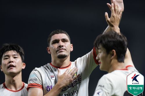 결승골 넣은 강원 야고[한국프로축구연맹 제공. 재판매 및 DB 금지]