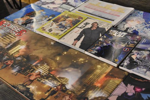 'K-스토리&코믹스 인 아메리카' 기업 간 상담 행사 현장에 비치된 웹툰 소개 자료[한국콘텐츠진흥원 제공. 재판매 및 DB 금지]