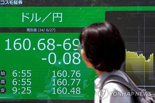 6월 27일 도쿄 엔/달러 환율 시세[AFP 연합뉴스 자료사진. 재판매 및 DB 금지]