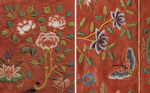 복온공주가(家) 홍장삼의 자수 지난해 열린 '활옷 만개(滿開)' 특별전 도록 [국립고궁박물관 제공. 재판매 및 DB 금지]