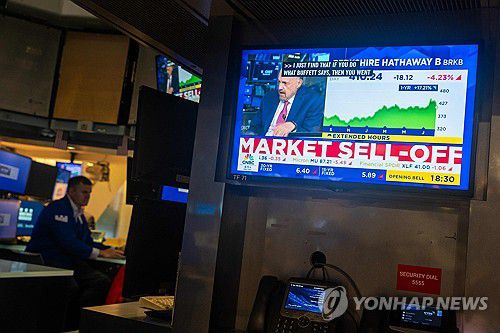 지난 5일 폭락한 뉴욕 증시[AFP 게티이미지 연합뉴스 자료사진. 재판매 및 DB 금지]