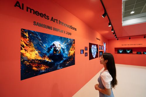 삼성디스플레이X고상우 작가 협업 프로젝트(서울=연합뉴스) 서울 강남구 코엑스에서 열린 'K-디스플레이 2024'에 삼성디스플레이와 고상우 작가의 협업 프로젝트 영상 작품이 전시됐다. 2024.8.14. [삼성디스플레이 제공. 재판매 및 DB 금지]