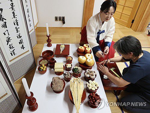 간소화 차례상[연합뉴스 자료 사진]