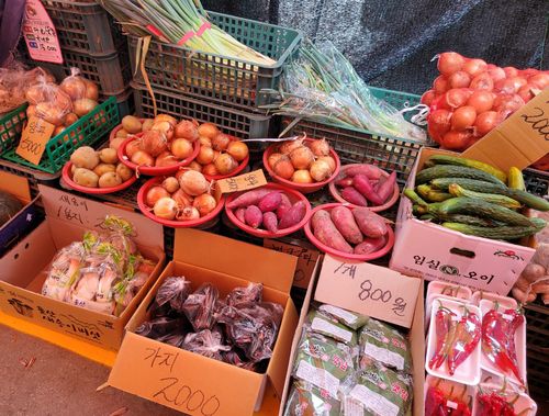 전주 모래내시장 채소가게[촬영 : 김동철]