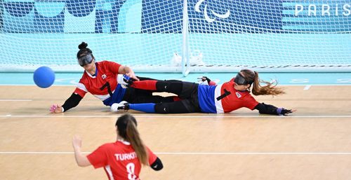 수비하는 골볼 대표팀[공동취재단]