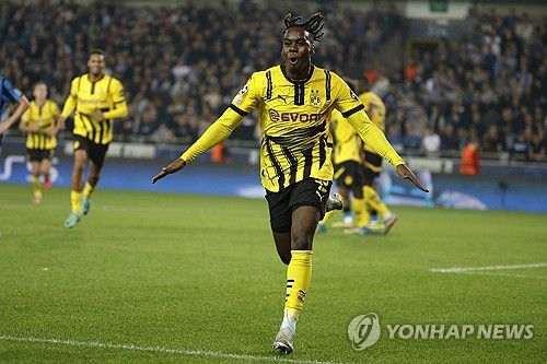 도르트문트 제이미 기튼스의 골 세리머니[AP=연합뉴스]