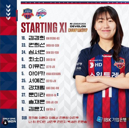 수원FC 선발 명단[수원FC SNS 캡처. 재판매 및 DB 금지]