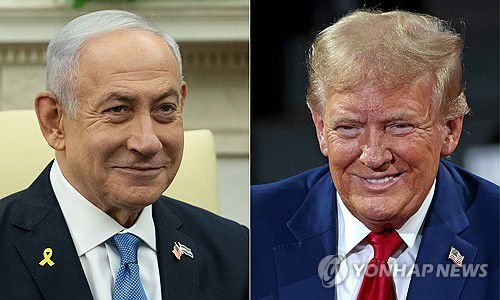 벤야민 네타냐후 이스라엘 총리(좌)와 도널드 트럼프 당선인(우)[AFP 연합뉴스 자료사진]