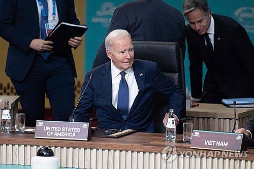 '마지막' APEC 정상회의 참석한 바이든[리마 AFP=연합뉴스. 재판매 및 DB 금지]