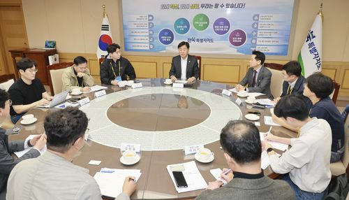 행정안전부 기자단 간담회에 참석한 김관영 전북특별자치도지사[시도지사협의회 제공]