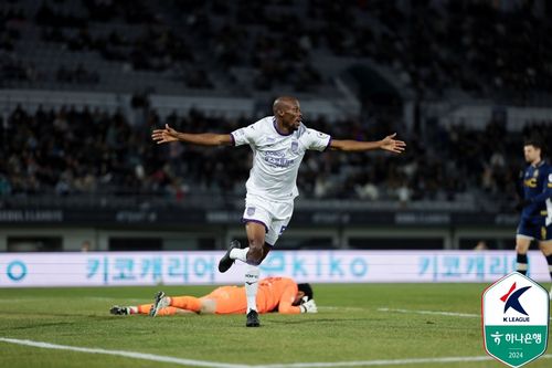 전남 플라카의 골 세리머니[한국프로축구연맹 제공. 재판매 및 DB 금지]