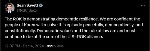 NSC 대변인 엑스 글[엑스 캡처. 재판매 및 DB 금지]