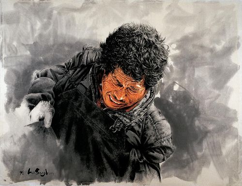 이상원 '동해인' 한지에 먹, 유화, 167x128cm, 1998[이상원미술관 제공. 재판매 및 DB 금지]