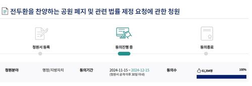 전두환 공원 폐지 청원[국회전자청원 국민동의 홈페이지 캡처]