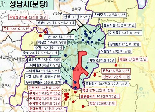 2027∼2031년 분당(성남시) 주택수급물량 분석 [국토교통부 제공]