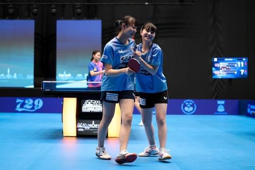 세계청소년선수권 U-15 여자복식의 허예림(오른쪽)[ITTF 홈피 제공. 재판매 및 DB 금지]