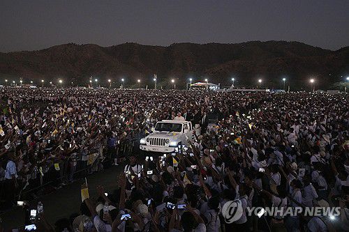 2024년 9월 동티모르 방문한 프란치스코 교황[AP 연합뉴스 자료사진. 재판매 및 DB 금지]