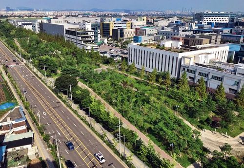 수원산업단지 미세먼지 차단숲[산림청 제공. 재판매 및 DB 금지]