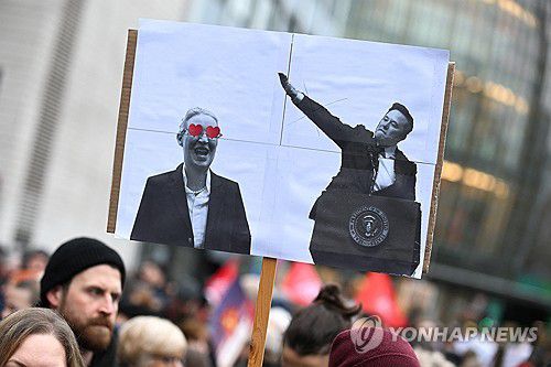 AfD, 머스크 반대 시위[로이터 연합뉴스. 재판매 및 DB 금지]