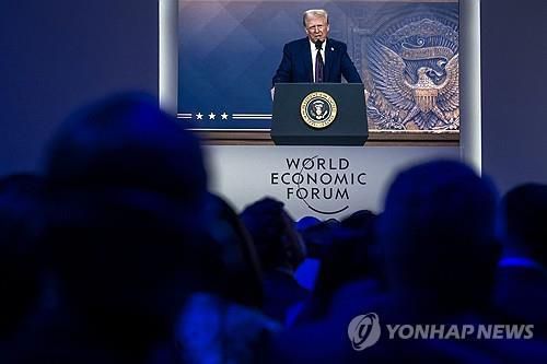 세계경제포럼 화상연설 하는 트럼프 대통령[AFP 연합뉴스 자료사진]