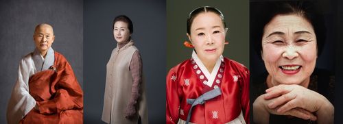 서울돈화문국악당, 공연과 토크 엮은 '일소당음악회'(왼쪽부터) 국가무형유산 영산재 전승교육사 동희스님, 국가무형유산 종묘제례악(일무) 전승교육사 김영숙, 국가무형유산 판소리(수궁가) 보유자 김수연, 전라남도 무형유산 해남 씻김굿 보유자 이수자 [서울돈화문국악당 제공. 재판매 및 DB금지]