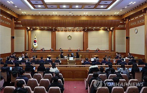 윤 대통령 탄핵심판 6차 변론기일(서울=연합뉴스) 6일 서울 종로구 헌법재판소에서 윤석열 대통령 탄핵심판 6차 변론이 열리고 있다. 2025.2.6 [사진공동취재단] photo@yna.co.kr